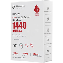 PhatmaPNZ1440mg高纯度深海rTG鱼油DHA实测纯度98%高吸收学生备考Omega3 成年人呵护心脑血管健康30粒/盒