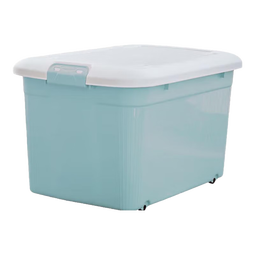 京东物流 家用收纳箱带轮衣服储物箱塑料箱大容量玩具整理箱 【箱底滑轮】 粉色 1个 (42x30x23.5cm）