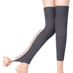 保暖护膝加厚加长老寒腿男女关节冬季中老年护腿长筒厂家 保暖护膝加厚加长黑色-1对 35cm