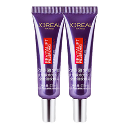 欧莱雅（L'OREAL）紫熨斗眼霜三代全脸淡纹玻尿酸淡化黑眼圈眼袋提拉紧致 新款 7.5ml*2