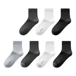 有棵树【7双装】男士袜子男秋冬中筒袜7A抗菌消臭抗起球透气商务休闲袜 