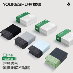 有棵树男士内裤男秋冬纯棉透气底裆内裤10A抗菌无痕透气平角裤衩裤头男 