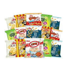 上好佳休闲小零食膨化食品虾片虾条小包装5-6g 42包（口味随机）