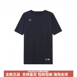 迪桑特（DESCENTE）圆领Logo印花合身短袖透气T恤男款 海军蓝 S