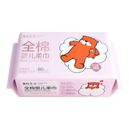 蓬松生活 婴儿绵柔巾干湿两用巾 宝宝专用一次性洗脸巾 婴儿绵柔巾  100抽*1包 