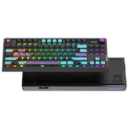 黑鲨磁轴电感轴电竞游戏键盘F87三模连接FPS/无畏契约/瓦罗兰特/三角洲无线RT赛博款