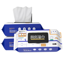 德佑 厨房湿巾强力去油污清洁消毒杀菌厨房用纸加大加厚去污吸油纸巾 【尝鲜装】 1层 80抽*1包 