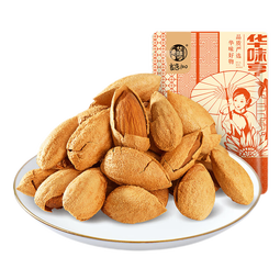 华味亨 盐焗巴旦木500g 袋装薄壳每日坚果炒货开口扁桃仁办公室零食 500g盐焗巴旦木*1袋 