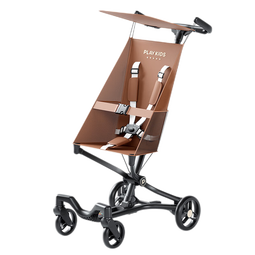 普洛可（PLAYKIDS）A5口袋推车1-3-6岁溜娃车神器轻便婴儿推车儿童伞车遛娃神器 美拉德棕 （自动收车/收合轻小）