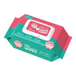 阿嘟户婴儿手口湿巾专用加厚湿纸巾宝宝屁屁湿巾纸0酒精湿巾医用 手口湿巾80抽1包