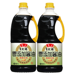 鲁花自然鲜零添加酱油酱香生抽1L*2 点蘸烹炒 家用特级生抽厨房调味品