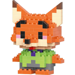 疯狂动物城尼克微颗粒拼装积木拼装积木益智拼装礼物男孩女孩 1个-疯狂动物城【狐狸】迷你积木