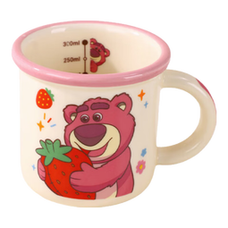 迪士尼正版儿童卡通防摔高颜值水杯正版咖啡杯牛奶杯家用陶瓷杯 草莓熊茗月杯