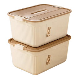 稻草熊衣物收纳箱家用整理箱衣服杂物玩具工具大容量储物箱衣柜置物箱子 40*29.5*20cm 奶咖色 1个