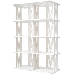 JEKO&JEKO折叠鞋架 简易鞋托置物架家用多层免安装 收纳鞋柜防尘 双列5层
