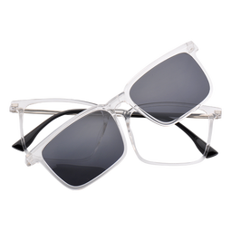 目匠大码大脸偏光磁吸套镜夹片近视太阳镜墨镜司机开车偏光镜T7006 砂黑  配镜（1.56非球面镜片）