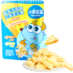 小鹿蓝蓝 益生元高钙三角芝士酪黄桃味宝宝儿童零食高钙芝士奶酪90g 