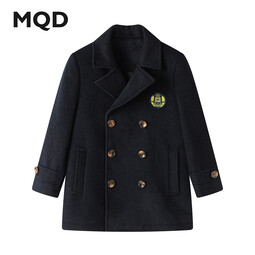 马骑顿（MQD）儿童秋冬款男童休闲外套大衣 藏青 120
