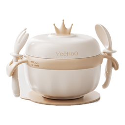 英氏婴儿辅食碗宝宝专用幼儿童吃饭外出全套餐具恒温注水保温碗 小南瓜注水碗+叉勺 