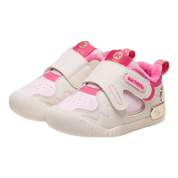 卡特兔学步鞋男女宝宝宝秋冬季保暖加绒棉鞋婴幼儿童户外防踢鞋棉鞋 白粉金 19 内长12.0cm 脚长11.0-11.5