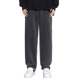 大嘴猴（paul frank）牛仔裤男秋冬季美式休闲裤男士宽松阔腿裤子男裤 黑色 S