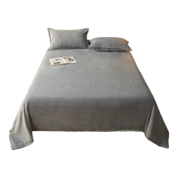 无印良品牛奶绒床单单件 冬季加厚法兰绒1.5/1.8米床被单毛毯 230*245cm