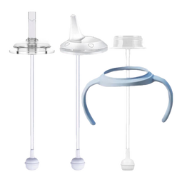 优爱心用于呗亲奶瓶配件二代吸管三代奶瓶通用配件手柄吸嘴鸭嘴 手柄吸嘴鸭嘴5件套蓝色