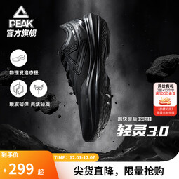 匹克态极轻灵3羽毛球鞋男冬季新品专业低帮球鞋轻便灵活薄底运动鞋男 全黑【黑武士】 39