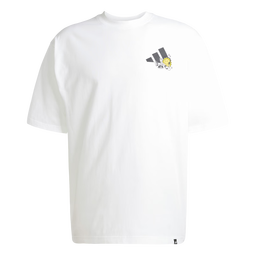 adidas休闲宽松纯棉上衣圆领短袖T恤男女夏季新款阿迪达斯轻运动 白色     XXS