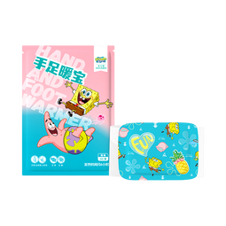 海绵宝宝联名手足暖宝穿戴式免粘手足两用艾草生姜热贴暖脚神器 20片--海绵宝宝正版联名