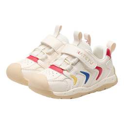 卡特兔婴儿学步鞋秋冬宝宝棉鞋1-3岁幼儿园童鞋加绒软底室内鞋子 白红 21 内长13.0cm 脚长12.0-12.5