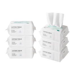 babycare兔兔棉柔巾 纯棉洗脸巾干湿两用洁面巾加厚婴儿棉柔巾 100抽 6包 【100%纯棉】兔兔巾 200*120mm