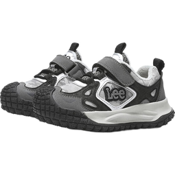 LEE KIDS童鞋2025秋冬季加绒儿童运动鞋女童防滑跑步鞋男大童耐磨老爹鞋 黑灰【加绒】 26 【内长17.0cm适合脚长16.0-16.5cm】