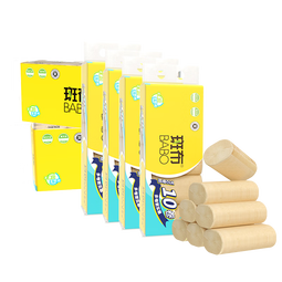 斑布无芯卷纸 厕所卷纸 141*110mm 竹浆本色纸 纸巾无芯卷纸 3层 70g/卷*60卷