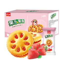 嘉士利果乐果香水果酱夹心饼干休闲零食独立小包装办公室 夹心饼干-蓝莓味1000g