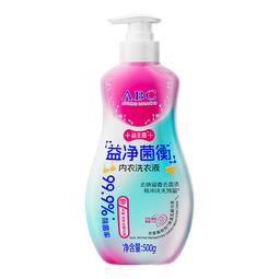 ABC益生菌内衣内裤专用抑菌洗衣清洗液正品血渍持久留香除菌 金盏花香味丨500g每瓶,1瓶装【除菌除螨去渍】