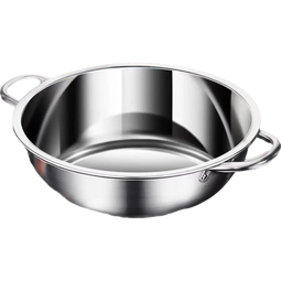 不锈钢清汤锅和面盆厨房烘焙家用火锅盆洗菜打蛋汤锅料理盆 清汤锅（无手柄）送汤勺 26cm