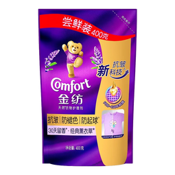 金纺衣物护理柔顺剂薰衣草香型防静电抗皱防褪色防起球持久留香 金纺柔顺剂薰衣草400g