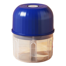 绞蒜器绞肉机蒜蓉机多功能料理机辅食机自动切菜机压蒜器蘸料必备 蓝色pp杯 0.26L 2页刀