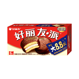 好丽友（ORION）派 巧克力派营养早餐面包代餐蛋糕点心 办公室下午茶休闲聚会零食 巧克力派【6枚】222g*1盒