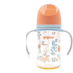 贝亲奶瓶婴儿宽口径奶瓶ppsu塑料材质新生儿第3代彩绘双把手奶瓶 丛林小兔 240ml 3-6月 自带M奶嘴