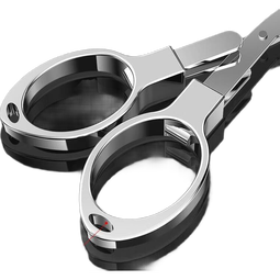 不锈钢折叠钓鱼剪刀多功能铅皮剪刀鱼线剪家用小剪刀垂钓渔具工具 塑料手柄【黑色】