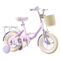 奥仕龙x迪士尼联名自行车儿童3-6岁小孩单车4-8岁公主款儿童自行车 冰雪奇缘-艾莎【可折叠】礼包 12寸 适合80-90cm