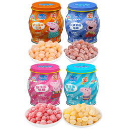 亿智小猪佩奇益生菌叶黄素酯儿童维生素c软糖果万圣节礼物休闲零食 95g益生菌软糖草莓味*1罐