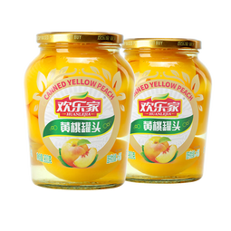 欢乐家黄桃橘子雪梨荔枝椰果水果罐头 900g大瓶装水果罐头 零食 黄桃罐头900g*2瓶