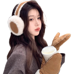 韩版ins麂皮绒保暖耳罩冬季加厚毛绒耳包耳捂子户外骑行防寒耳暖 咖色