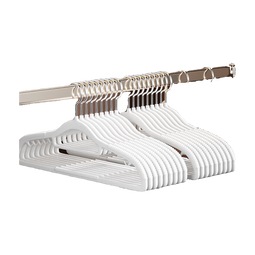 京东物流 双位衣架家用防滑无痕晾晒衣服防肩角挂架学生衣撑 【白色】防滑无痕-双位一体 10个 