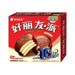 好丽友（orion）巧克力派12枚445g 营养早餐面包夹心蛋糕点心休闲零食圣诞礼物