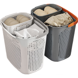 衣服脏衣篓家用脏收纳筐脏衣篮浴室洗衣篮卫生间放衣服神器收纳筐 优雅灰 大号+大号【优惠2件套】