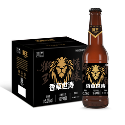 狮王精酿啤酒 燕京啤酒 麦汁浓度16度 香草世涛啤酒 香草风味狮王啤酒 香草世涛 330mL 12瓶 整箱装 